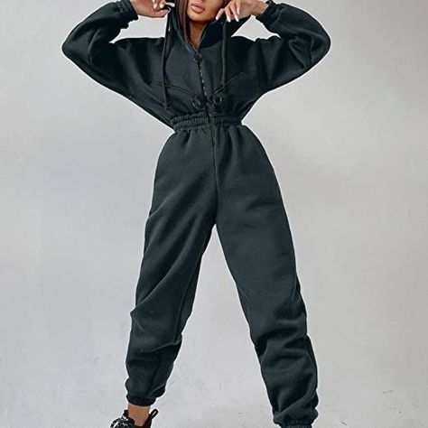 Full Body Jumpsuit, Pencil Pant, Hooded Jumpsuit, Winter Jumpsuit, Drawstring Jacket, Mid Waist Pants, Straight Clothes, Basic Hoodie, Sports Trousers