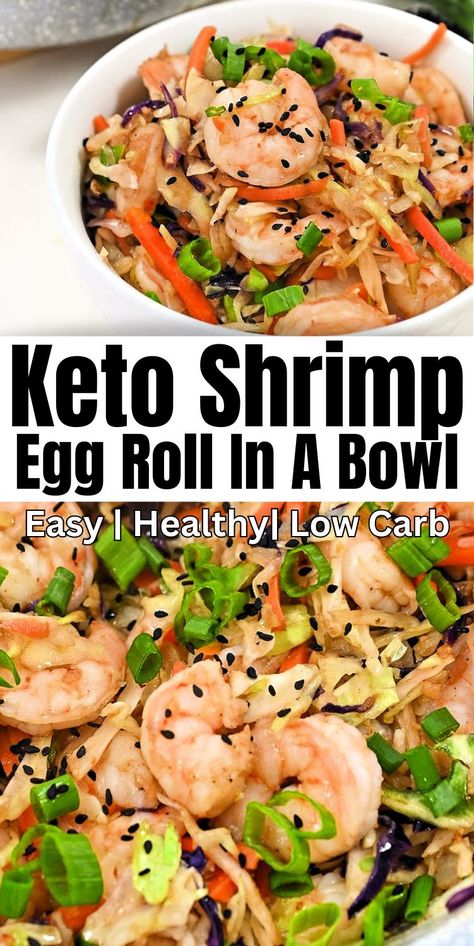 Keto Shrimp Egg Roll In A Bowl #ketoshrimpeggrollinabowl #shrimpeggrollinabowl Keto Egg Roll, Shrimp Egg Rolls, Keto Shrimp Recipes, Keto Shrimp, Egg Roll In A Bowl, Pork And Cabbage, Keto Diet Breakfast, Chinese Takeout, Diet Breakfast Recipes