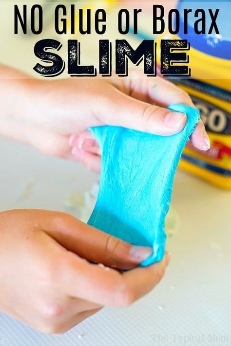 This is how to make slime without glue! Looking for a safe slime recipe that has no borax or chemicals, well this is it and it is fun for kids to make! #borax #no #free #glue #slime #safe Slime Recipe No Glue No Activator, Slime Without Glue Recipe, Safe Slime Recipe, Make Slime Without Glue, Slime Without Glue, Preschool Sensory, Glue Slime, Borax Slime, Craft Recipes