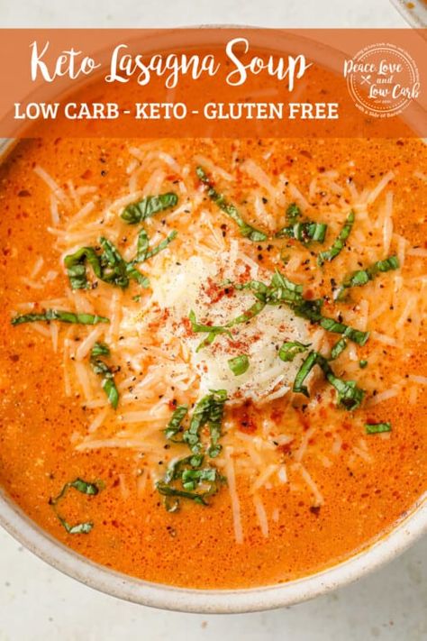 Keto Lasagna Soup Recipes, Lasagna Soup Keto, Low Carb Tortellini Soup, Keto Beef Soup Recipes, Low Carb Lasagna Soup, Lowcarb Soups, Keto Lasagna Soup, Keto Soup Recipes, Peace Love And Low Carb