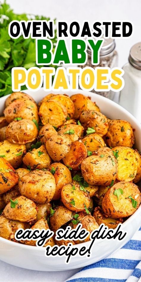 Roasted Baby Potatoes How To Cook Petite Potatoes, Baby Dutch Yellow Potatoes Recipes Oven, Roasted Small Yellow Potatoes, Small Gold Potatoes, Recipe For New Potatoes, Dutch Yellow Baby Potatoes Recipe, Ranch Baby Potatoes, Small Potatoes Recipe Ovens Easy, Baby Bakers Potatoes Recipes