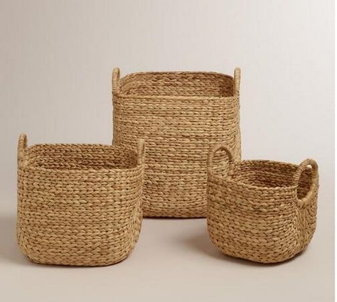 For organization: Stylish Storage Baskets. World Market. Large Toy Storage, Inexpensive Home Decor, Cost Plus World Market, Water Hyacinth, Arrow Design, Stylish Storage, World Market, Toy Storage, Basket Decoration