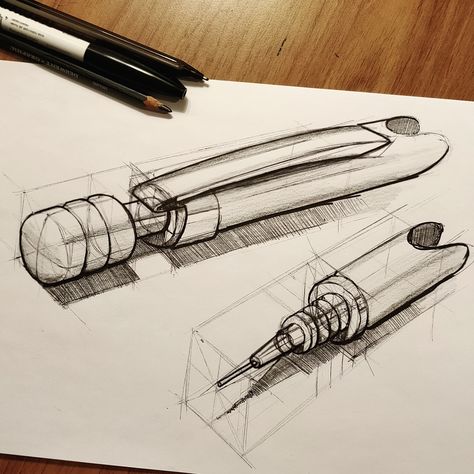 Both ends of a mechanical pencil Mechanical Pencil Sketch, Mechanical Pencil Drawing, Object Sketches, Concept Creature, Sketch Learning, Pencil For Drawing, Best Mechanical Pencil, Product Design Sketch, How To Sketch