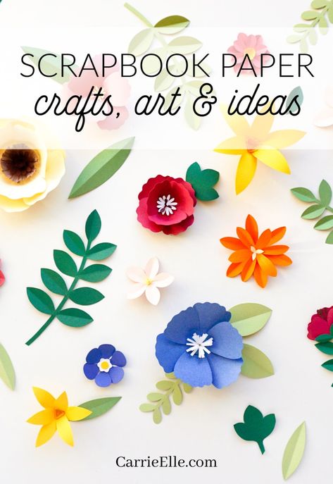 Things To Make With Scrapbook Paper, Ideas For Scrapbook Paper, Printer Paper Crafts, What To Do With Scrapbook Paper, Uses For Scrapbook Paper, Crafts Using Scrapbook Paper, How To Do Scrapbook, Scrapbook Paper Flowers Diy, Ways To Use Scrapbook Paper