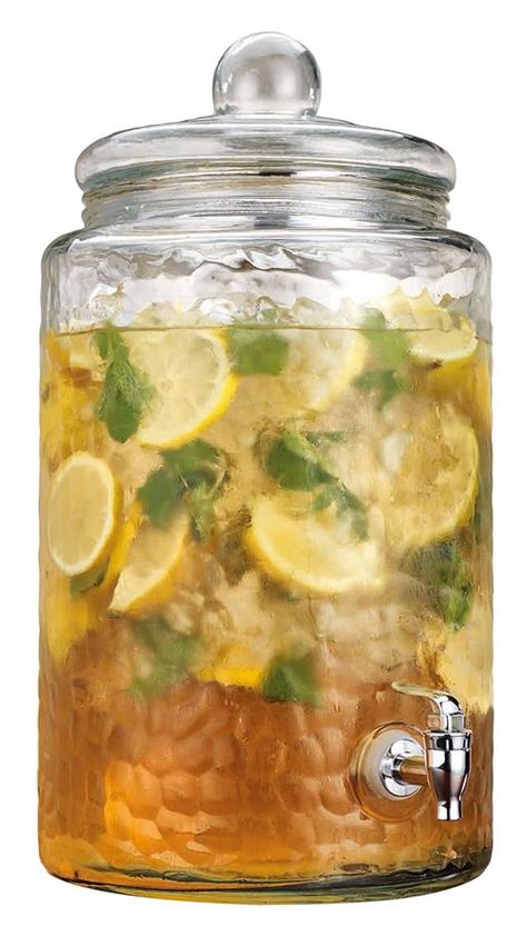 Where to find Hammered Glass Beverage Dispenser 3 gal. in San Francisco Mason Jar Drinks, Glass Beverage Dispenser, Serveware Set, Wedding Dining, Wine Company, Tea Cart, Glass Drink, Beverage Dispensers, Dining Ware