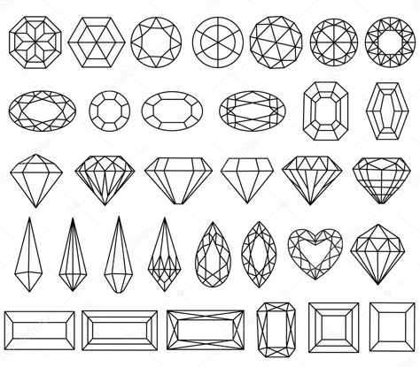 Gem Drawing, Jewel Drawing, Gem Tattoo, Crystal Drawing, Graphic Drawing, Jewellery Design Sketches, Gemstone Art, Jewelry Illustration, Jewelry Design Drawing