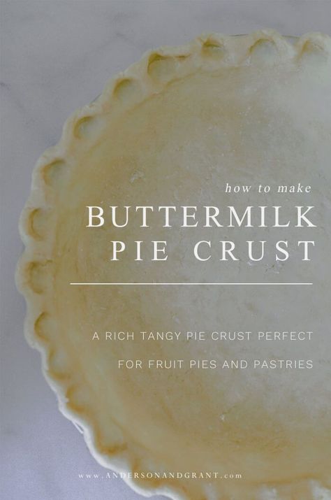 You will love this no-fail tangy alternative to a traditional homemade pie crust - This Buttermilk Pie Crust Recipe is perfect for fruit and custard pies and pastries! #piecrustrecipes #buttermilkpiecrust #usesforbuttermilk Buttermilk Pie Crust, Butter Crust Recipe, Easy Pie Dough, Custard Pies, Pie Crust Recipe Easy, Easy Pie Crust, Pie Crust Dough, Buttermilk Pie, Pie Crust Recipe