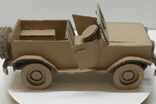 Cardboard Crafting How to Make a Cardboard Toy Car for Children: 7 Steps Diy Toys Car, Cardboard Fireplace, Cardboard Crafts Kids, Cardboard Car, Cardboard Box Crafts, Cardboard Toys, Cardboard Sculpture, Toy Diy, Diy Doll Miniatures