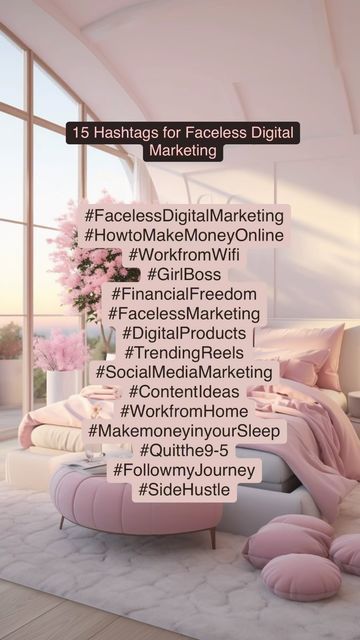 15 Proven Hashtags for Faceless Digital Marketing 🌸 🌸 🌸 🌸 🌸 🌸 🌸 🌸 🌸 🌸 🌸 🌸 🌸 🌸 🌸 Here are 15 hashtags that have worked really well for me on my Faceless Marketing Journey! FacelessDigitalMarketing Howtomakemoneyonline WorkfromWiFi GirlBoss FinancialFreedom FacelessMarketing DigitalProducts TrendingReels SocialMediaMarketing ContentIdeas WorkfromHome Makingmoneyinyoursleep Quitthe9to5 FollowmyJourney SideHustle Digital Marketing Inspiration, Faceless Affiliate Marketing, Digital Marketer Aesthetic, Faceless Digital Marketing Content, Faceless Digital Marketing Aesthetic, Faceless Digital Marketing Photos, Faceless Marketing Aesthetic, Faceless Digital Marketing Videos, Faceless Digital Marketing