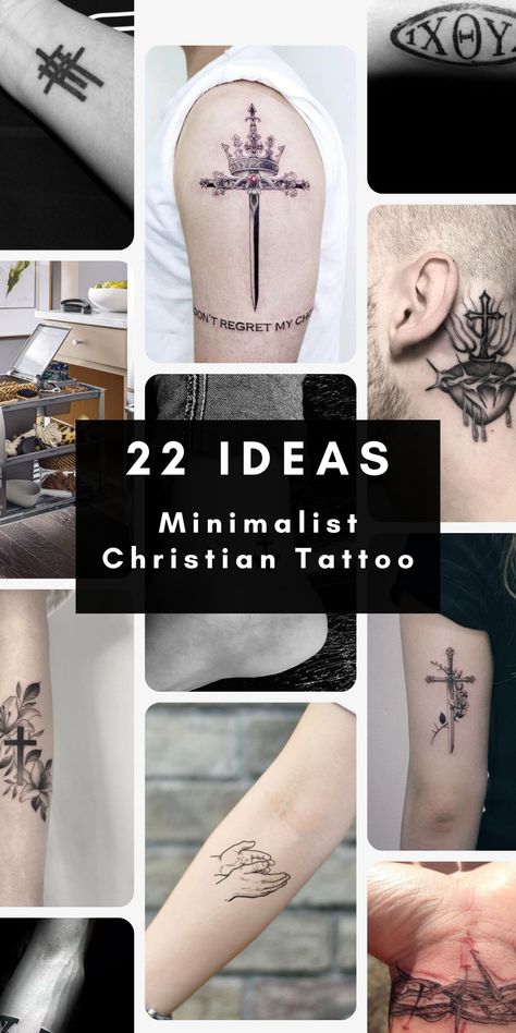 Small Christian Tattoo Ideas: Meaningful Symbols for Subtle and Elegant Ink #tattooideas #tattoodesign #tattooart #tattoosforwomen #tattoomodel. Find out more here 👉https://www.theworldaccordingtome.org/body-art/?art504 Mens Faith Tattoos, Men’s Christian Tattoo Ideas, Bible Words Tattoo, Christian Mens Tattoo, Small Biblical Tattoos For Men, Biblical Couple Tattoos, Symbolic Christian Tattoos, Bible Verse Tattoo Men, Religious Tattoos Men