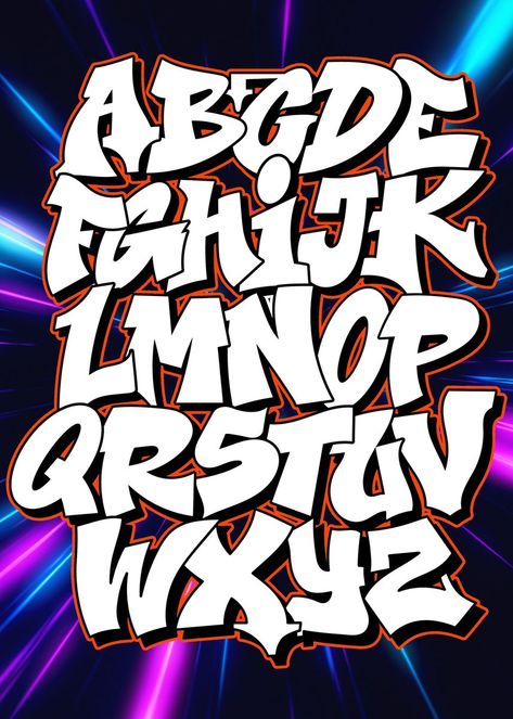 Abc Fonts Graffiti, Street Fonts Alphabet Letters, S Graffiti Letter, Graffiti Practice, Graffiti Drawings Words, Grafitti Letters Design, Graffiti Letters Styles, Handstyle Graffiti, Cursive Letters Fancy