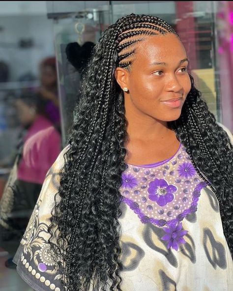 Half Lines And Braids Hairstyles, Stitch Lines Braids, Stitch Lines Hairstyle, Lines And Braids Hairstyles, Lines Hairstyles African, B Letter Images, Half Braid, Letter Images, Beauty Parlour