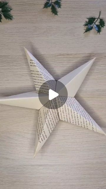 Marioara Gabriela on Instagram: "Simple star made with recycled paper from very damaged books
#star #damagedbooks #paperstar #simple #craft #crafting #paperlove" Origami Stella, Origami Christmas Star, Star Paper Craft, Folded Paper Stars, Paper Christmas Decorations, Folding Origami, Christmas Origami, Folded Book Art, Simple Craft