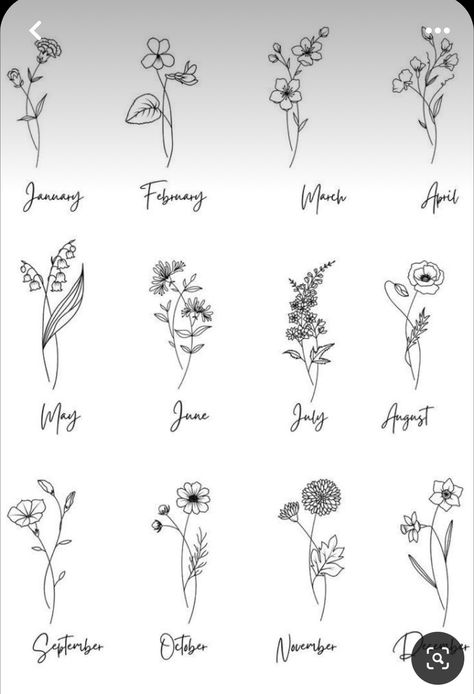 Flower Tattoos Best Friend, Flower Tattoos For Siblings, Small Flower Tattoos Matching, Sister Tattoos With Flowers, Floral Sibling Tattoo, Modern Sister Tattoos, Mother And Three Daughters Tattoos, Tattoo Ideas For Triplets, Cute Small Family Tattoos