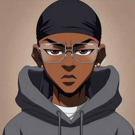 Boondocks Profile Pictures, Black Cartoon Characters Aesthetic, Black Characters Pfp, For Tiktok Profile, Profile Picture Boy, Profile Picture For Boys, Profile Pics For Boys, Cartoon Gangster, Anime Profile Pic