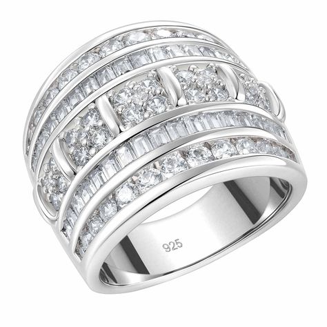 Wide Wedding Bands For Women, Rings White Gold, Cubic Zirconia Wedding Rings, Wedding Bands For Women, Wide Wedding Bands, Silver Rings For Women, Wedding Bands For Her, Wedding Ring For Her, Sapphire Wedding Band