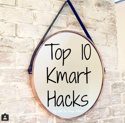 Top 10 easy kmart hacks using the kmart arrow light, plant stand, pineapple jar, shadow box, kmart house and hanging mirror for the Oh So Busy Mum Kmart Hacks New Zealand, Small Mirror Decorating Ideas, Kmart Hack, Kmart Bedroom Ideas, Kmart Hacks Australia, Round Mirror, Tile Hacks, Kmart Style, Kmart Decor