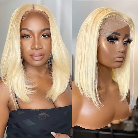 Pulling Hair Out, Smell Hair, Lace Frontal Bob, Blonde Bob Wig, 613 Blonde, Bad Smell, Remy Human Hair Wigs, Straight Bob, Wig Stand