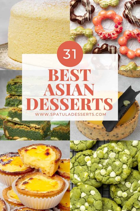 South East Asian Desserts, Best Asian Desserts, Asian Cakes Recipe, Asian Fusion Dessert, Chinese Deserts Sweets, Desserts That Go With Hibachi, Thai Inspired Dessert, East Asian Desserts, Vegan Asian Dessert Recipes