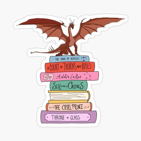 Book Stack Sticker, Fantasy Book Stickers, Fantasy Stickers, Fantasy Bookmarks, Books Stickers, Ya Fantasy Books, Kindle Stickers, Book Stickers, Book Background