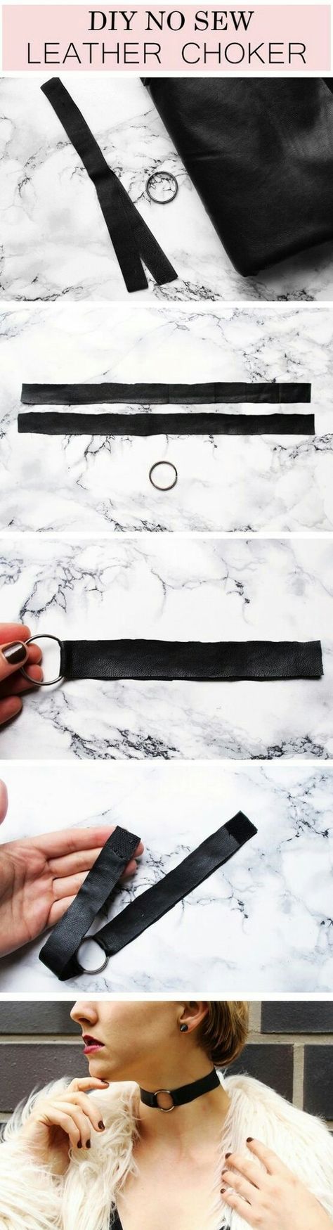 Pinterest: @JessiiRuiz Leather Choker Diy, No Sew Leather, Goth Diy, Diy Choker, Vintage Jewelry Diy, Accessories Simple, Diy Armband, Jewelry Box Mirror, Diy Vetement