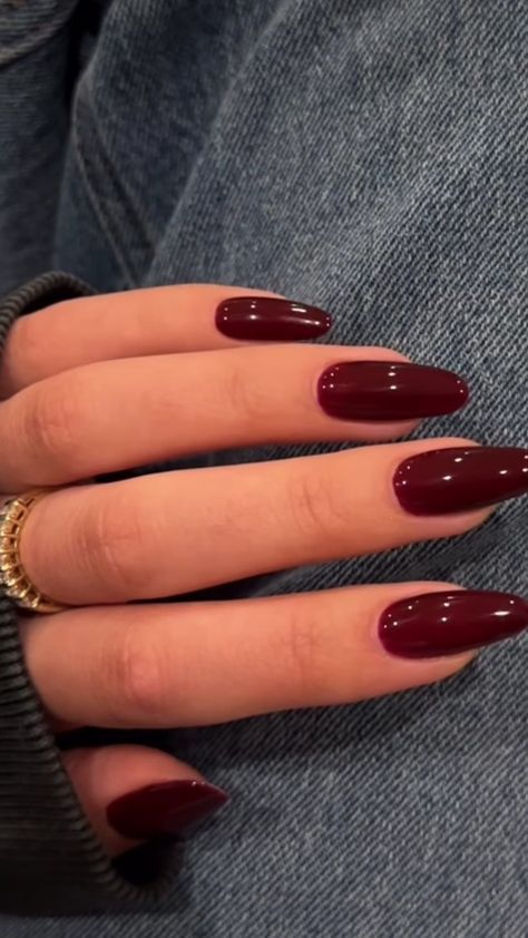 Dark Red Nails, Kutek Disney, Wine Nails, Simple Fall Nails, September Nails, Fall Nail Trends, October Nails, Cherry Nails, Cute Nails For Fall