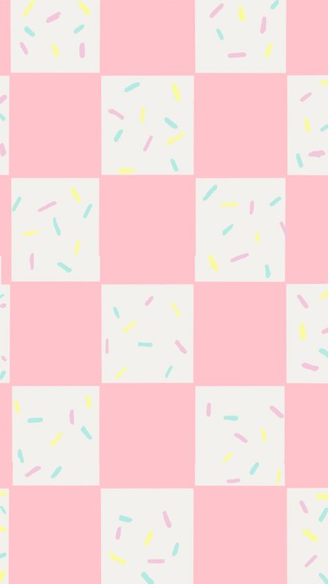 #Checkerboard #Cute #Simple #Aesthetic #Sprinkles                                             Created Kyley DeFrancesco Sprinkles Wallpaper, Sprinkle Wallpaper, Cute Wallpapers Checkered, Pink Checkered Wallpaper Aesthetic, Sprinkles Iphone Wallpaper, Pink Checkers Wallpaper, Sprinkle Background Wallpapers, Pastel Pink Checkered Wallpaper, Confetti Cookies