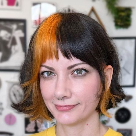 French Bob Colored Hair, Colour Panel, Bob With Fringe, French Bob, Bob Styles, July 16, Grow Out, Natural Texture, Fine Hair