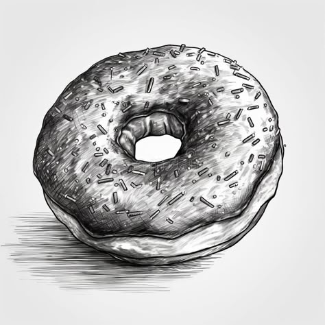 Sweet donut sketch drawing illustration on abstract background. stock images 3d Drawings Food, Drawings Of Food Sketches, Food Drawing Sketches Pencil, Food Pencil Drawings, Cake Sketch Drawings, Food Sketch Pencil, Donut Sketch, Doughnut Drawing, Drawing Donut