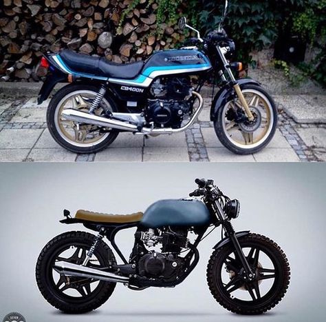 Honda CB 400 Brat Style. Classic Motorcycles Vintage, Cb 450 Cafe Racer, Honda Cafe Racer, Custom Scrambler, Brat Bike, Motor Klasik, Honda Scrambler, Cafe Racer Moto, Moto Scrambler