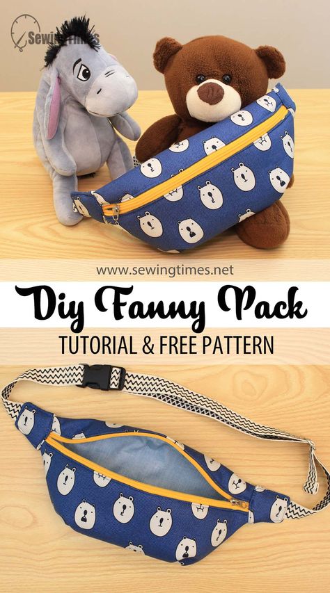 Simple Sewing For Kids, Kids Fanny Pack Pattern Free, Sewing With Felt, Banana Bag Pattern Free, Belt Bag Pattern Free, Waist Bag Pattern Free, Bum Bag Pattern Free, Diy Fanny Pack Pattern Free, Fanny Pack Pattern Free