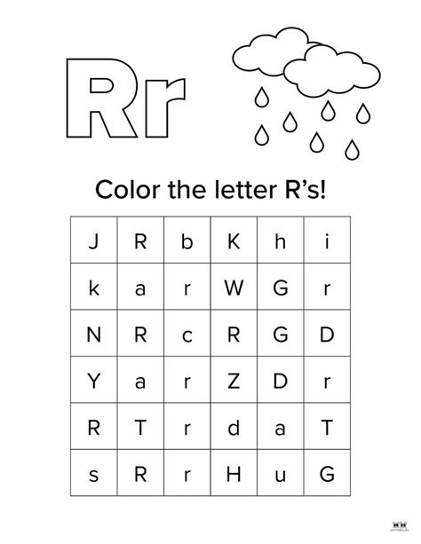 Choose from 50 FREE letter "r" worksheets perfect for your young learner. Worksheets include tracing, coloring, upper and lowercase, and more! Letter R Worksheets Kindergarten, Grade R Activities, Grade R Worksheets Free Printable, Letter R Worksheet, R Worksheet, Grade R Worksheets, Abc Activity, Abc Worksheets, Mathematics Worksheets