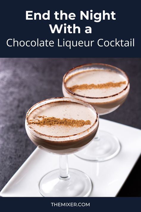 chocolate liquer cocktail Cocktails With Chocolate Liquor, Mozart Chocolate Liqueur Cocktail, Chocolate Bitters Cocktail, Chocolate Liquor Drinks, Chocolate Liqueur Cocktail, Chocolate Old Fashioned, Chocolate Margarita, Liqueur Cocktails, Dessert Cocktails