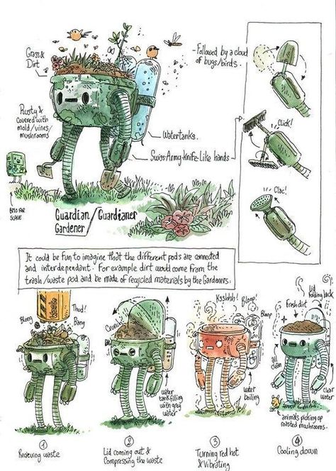 Solar Punk Robots, Dnd Adventurer Art, Solar Punk Concept Art, Solarpunk Concept Art, Solar Punk Character Design, Solarpunk Robot, Solarpunk Character Design, Solar Punk Character, Solar Punk Art