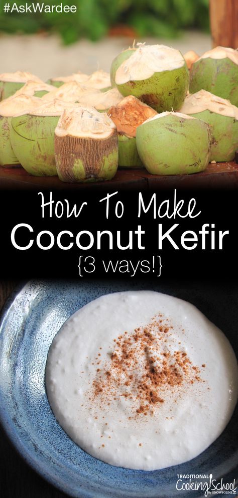 "How do I make coconut kefir?” Watch or listen to learn about the 3 varieties of coconut kefir, and how to make them! | AskWardee.tv Coconut Milk Kefir, Coconut Kefir, Kefir Starter, Kefir Yogurt, Clean Eating Vegan, Kefir Recipes, Milk Kefir, How To Eat Better, Fermented Foods