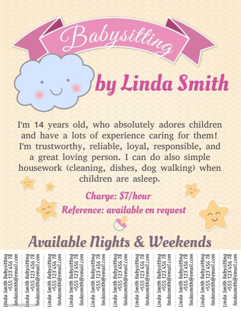 Create the perfect design by customizing easy to use templates in MINUTES! Easily convert your image designs into videos or vice versa! Browse through effective promotional flyers, posters, social media graphics and videos. Download web quality graphics for free! Prices start at $2.99 ONLY. Advertising Ideas Social Media, Babysitting Business, Babysitting Kit, Babysitting Hacks, Babysitting Flyers, Babysitting Activities, Babysitting Fun, Babysitting Jobs, Baby Sitting