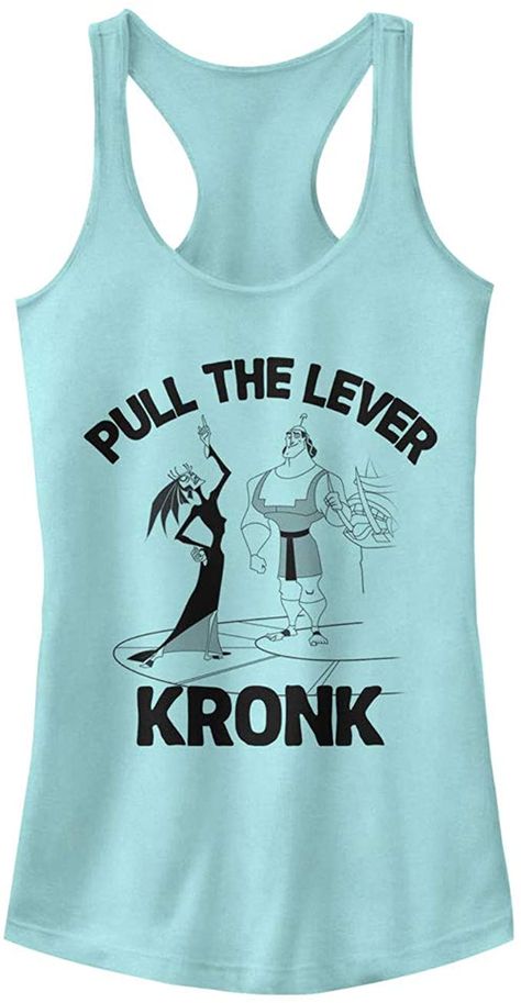 Amazon.com: Junior's The Emperor's New Groove Kronk Pull Lever Racerback Tank Top: Clothing Pull The Lever Kronk, Emperor's New Groove, The Emperor's New Groove, Embellished Shorts, Tee Shirt Fashion, Emperors New Groove, Laced Up Shirt, New Groove, Top Clothing