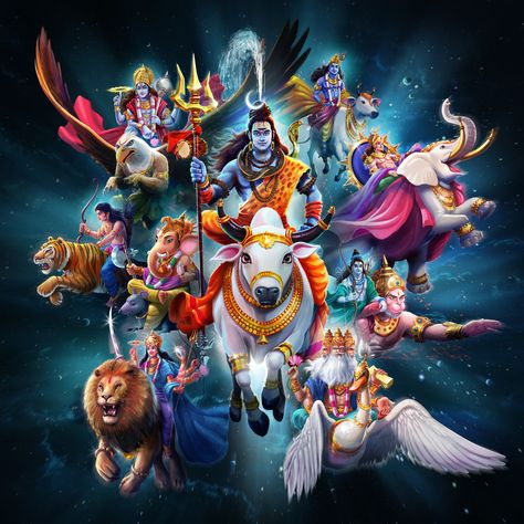 All Gods In One Picture, Bam Bam Bhole, Bam Bhole, Shiva Shankar, Pictures Of Shiva, Hanuman Photos, Lord Photo, Lord Hanuman Wallpapers, Shri Ram Photo