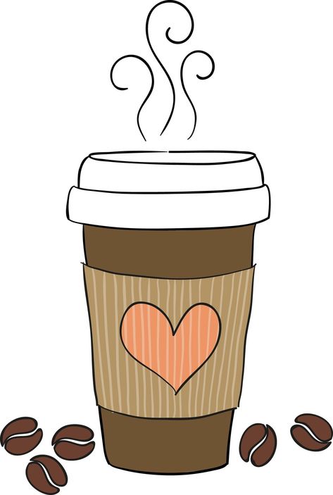 Coffee Drawing Easy, Cute Coffee Drawings, Coffee Cartoon Cute, Coffee Illustration Art, Coffee Cartoons, Coffee Draw, Coffee Fundraiser, Cafe Drawing, Coffee Clip Art