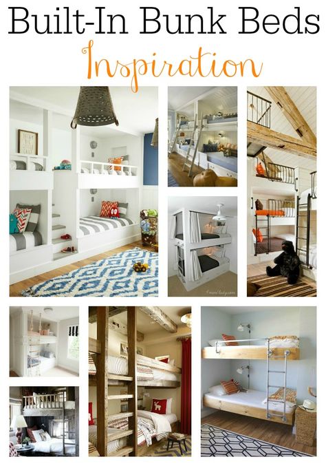 Built-In Bunk Beds {Making Plans for Adam and Eli's Room} - Beneath My Heart Bed Inspiration, Bunk Beds Built In, Cabin Bedroom, Built In Bunks, Bunk Rooms, Mountain Chalet, Bunk Beds With Stairs, Bunk Bed Designs, Bedding Inspiration