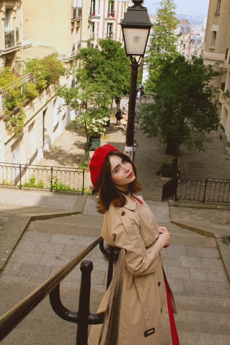 Beret Hat Outfit Aesthetic, Outfit With Beret Hat, Baret Hat Outfit, Outfits With Berets, Berrets Outfits, French Hat Outfit, Red Beret Outfit, Outfit With Beret, Wool Hat Outfit