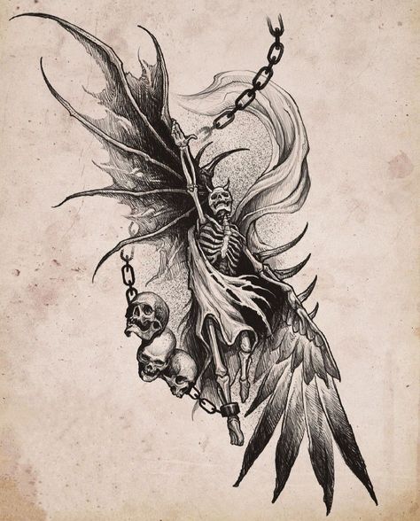 Haunting Tattoos Beautiful, Hell Tattoo, Satanic Tattoos, Line Tattoo Ideas, Choose Her, Scary Tattoos, Skull Art Drawing, Why Her, Creepy Tattoos