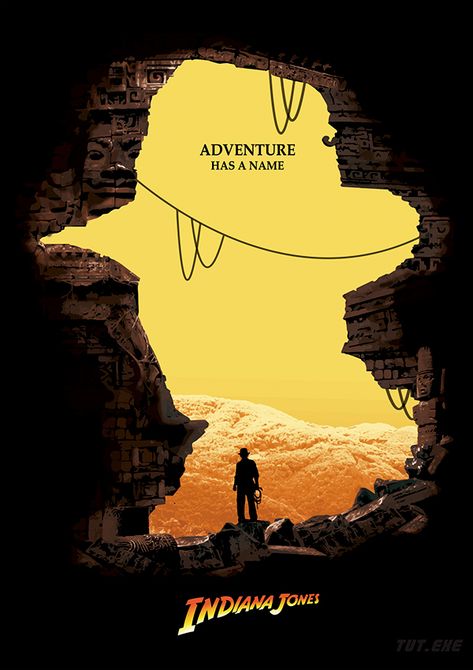 Adventure has a name (Indiana Jones fanart poster) on Behance Indiana Jones Movie, Best Movie Posters, Gig Poster, Dorm Art, Poster Movie, Origin Story, Movie Posters Design, Goonies, Cinema Posters