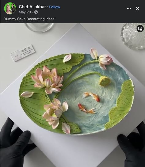 Lotus Clay Art, Mouldit Clay Art On Canvas, Koi Fish Ceramics, Mouldit Art Ideas, Mouldit Clay Art, Clay Lotus, Fine Dining Desserts, Diy Stained Glass Window, Sculpture Art Projects