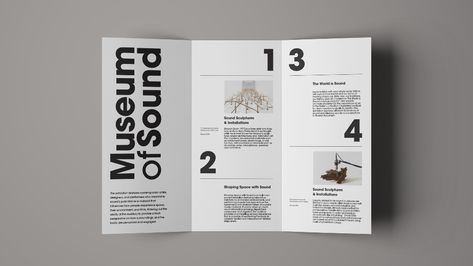 Behance :: Поиск Museum Pamphlet Design, Typography Brochure, Leaflet Layout, Sense Of Hearing, Learn To Listen, Brochure Design Layouts, Brochure Design Layout, Brochure Mockup, Corporate Brochure Design