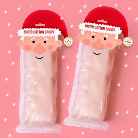 Santa Cotton Candy on Packaging of the World - Creative Package Design Gallery Party Rental Ideas, Candy Treat Box, Cotton Candy Party, Advent Calendar Activities, Candy Birthday Cakes, Creative Package Design, Ramen Shop, Candy Packaging, Candy Art