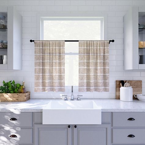 Healthy Room, Sink Window, Clean Window, Kitchen Window Curtains, Cafe Curtain, Cleaning Curtains, Tier Curtains, Kitchen Curtain, Cafe Curtains