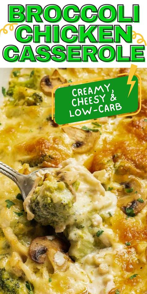 30-minute Cheesy Broccoli Chicken Casserole is creamy, cheesy, low-carb & perfect for busy weeknights. Recipe For Chicken Casserole Main Dishes, Chicken Casserole Whole 30, Chicken And Broccoli Casserole Low Carb, Cheesy Chicken Noodle Casserole Recipes, Bariatric Chicken Recipes Sleeve, Broccolini Casserole, Low Carb Chicken Casseroles For Dinner, Rotisserie Chicken Recipes With Broccoli, Leftovers Chicken Recipes