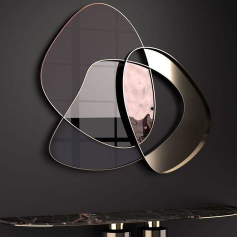 Wall mirror decor Modern Mirror Design, Spiegel Design, Living Wall Decor, Modern Mirror Wall, 카페 인테리어 디자인, Mirror Design Wall, Mirror On The Wall, Mirror Design, Living Room Mirrors