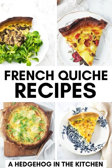 The Best French Quiche Recipes! These easy, authentic and traditional quiche recipes use puff pastries and simple ingredients. They are about to become your favorite dinners! French Quiche Recipes, French Recipes Dinner, French Vegetarian Recipes, French Quiche, French Recipes Authentic, French Cuisine Recipes, French Cooking Recipes, Homemade Peach Ice Cream, Traditional French Recipes